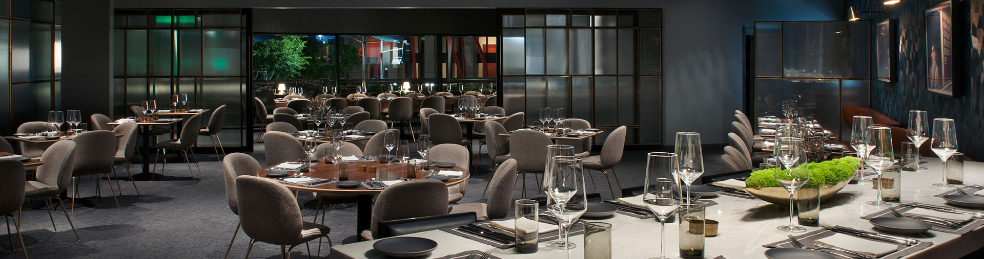 Private dining room inside Nick + Stef's Steakhouse in Los Angeles