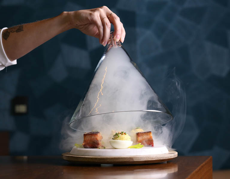 Smoke coming from plate