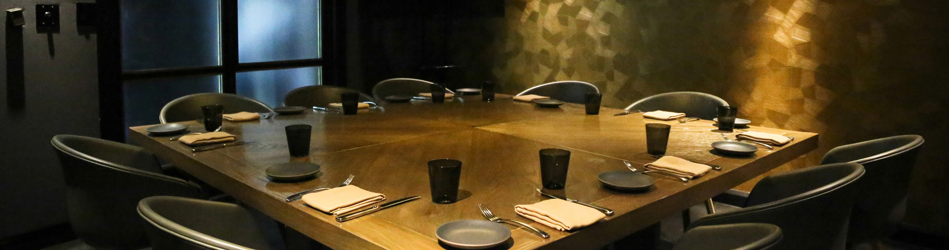Private dining space set up at Nick + Stef's Steakhouse in Los Angeles